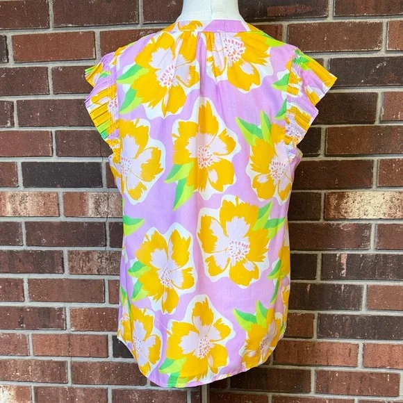 Michelle’s McDowell “Sea Flower Lilac” Valery Top Size Small - Picture 3 of 11